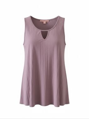 Rebellious One Lavender-Pink Sleeveless Keyhole Tank